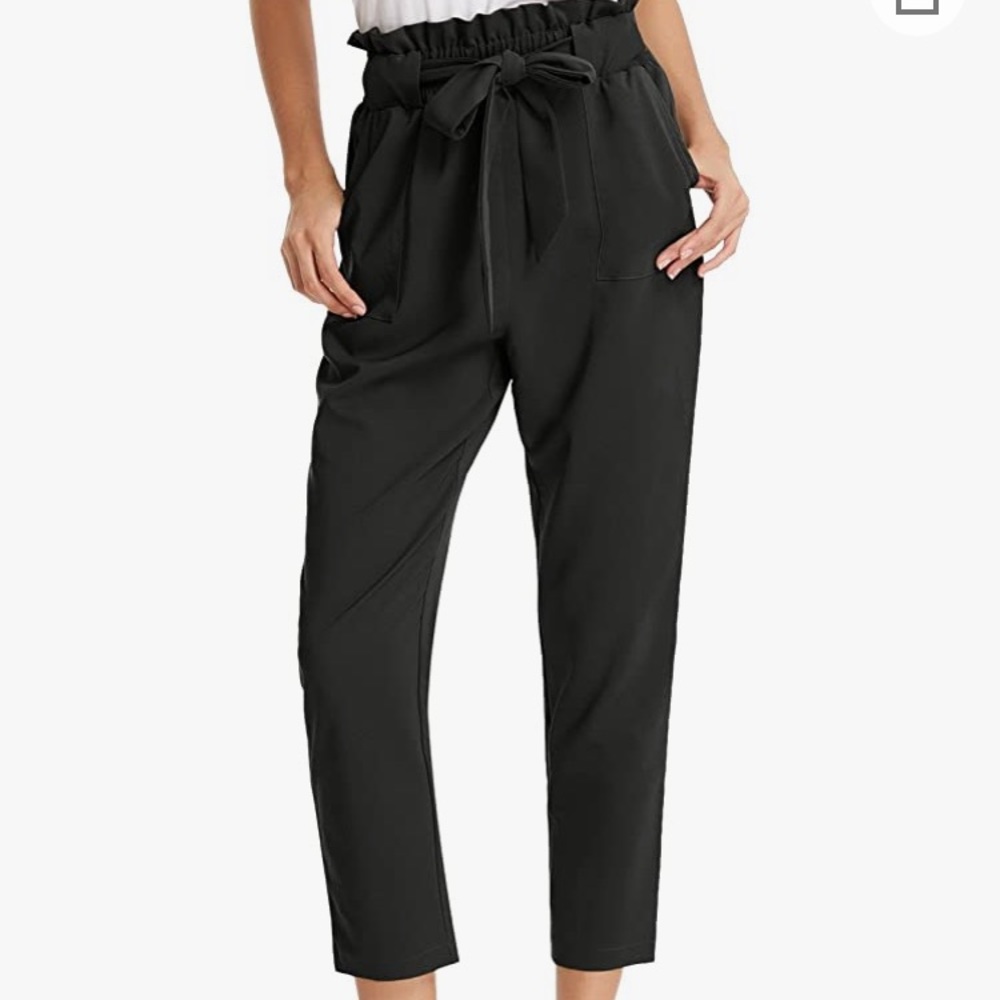 Grace Karin Paper Bag Waist Pants with Pockets